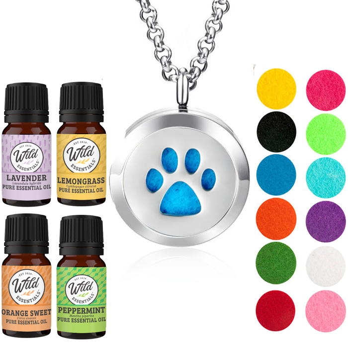 Necklace Diffusers With Oils DOG PAW