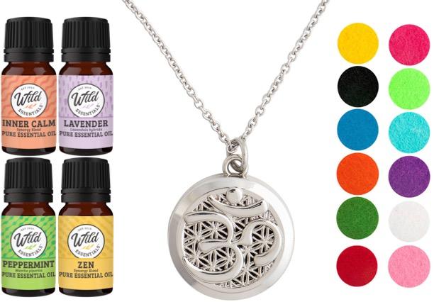 Necklace DIffuser With Oils AUM (CHROME)