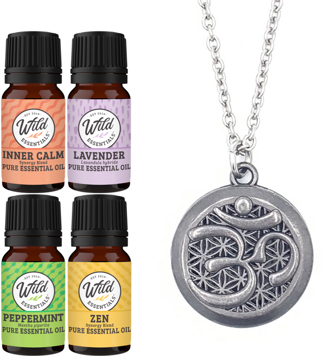 Necklace DIffuser With Oils AUM (PEWTER)