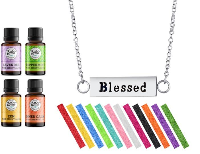 Necklace Diffusers With Oils BLESSED (BAR)