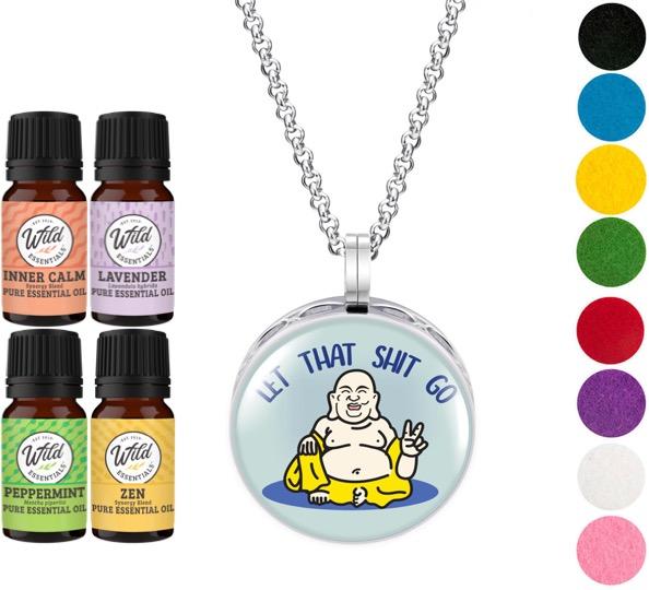 Necklace Diffusers With Oils LET IT GO BUDDHA