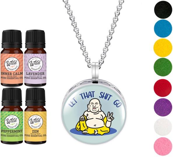 Necklace Diffusers With Oils LET IT GO BUDDHA