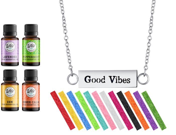 Necklace Diffusers With Oils GOOD VIBES (BAR)