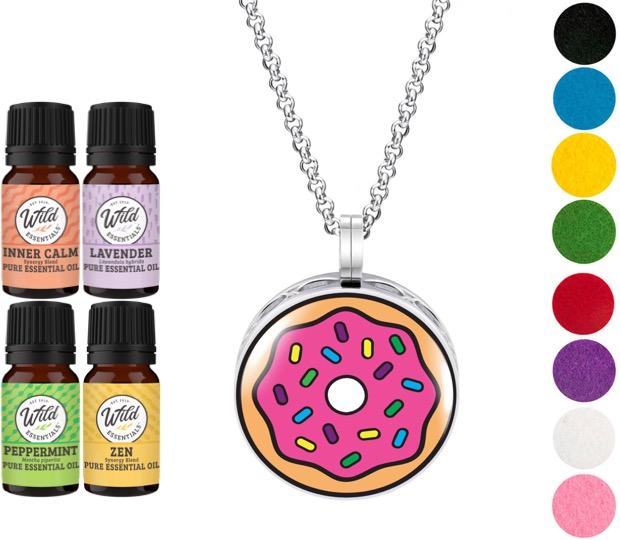 Necklace Diffusers With Oils PINK DONUT