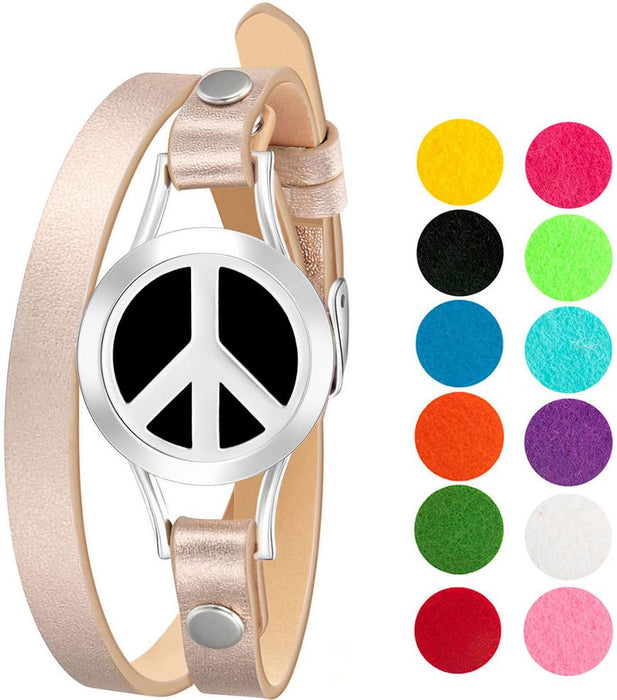 Bracelet Diffusers Without Oils PEACE SIGN (ROSE GOLD BAND)