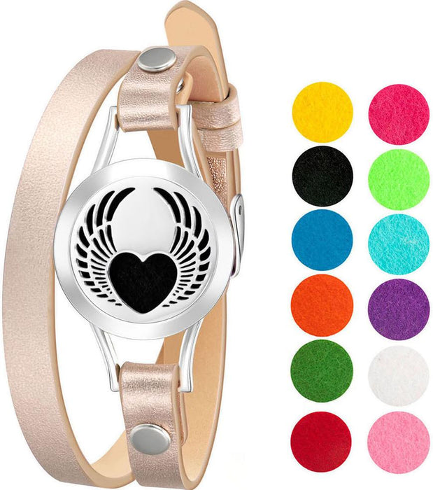 Bracelet Diffusers Without Oils WINGED HEART (ROSE GOLD BAND)