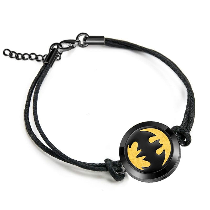 Black Bat Nylon Rope Bracelet Diffuser
