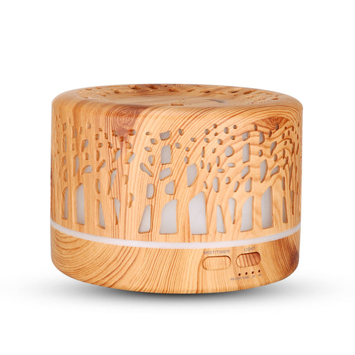Designer 700ml Ultrasonic 5 in 1 Home Diffuser, Trees Dark Wood, 7 Color LED, Remote Control Humidifier