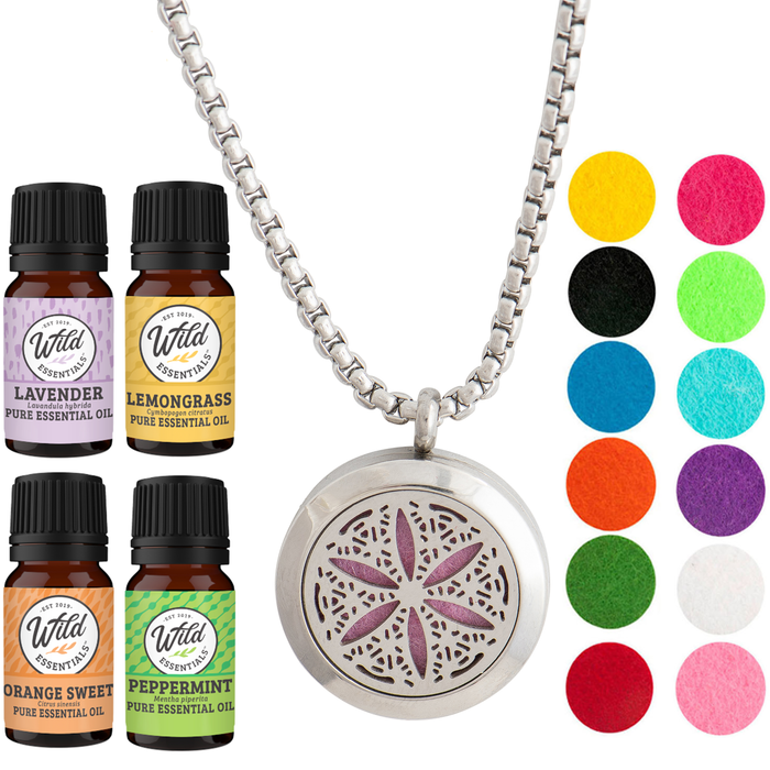 Necklace Diffusers With Oils FLOWER OF LIFE