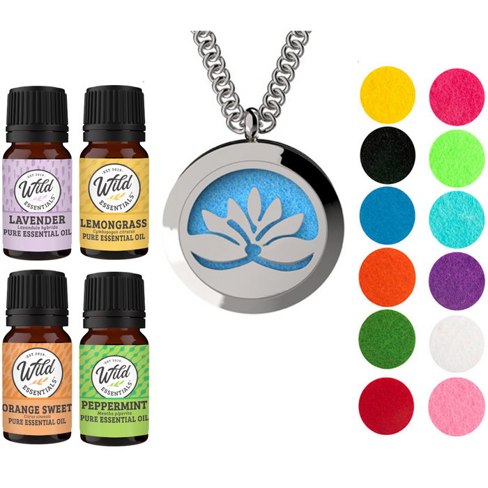Necklace Diffusers With Oils OPEN LOTUS
