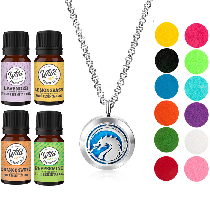 Necklace Diffusers With Oils FIRE DRAGON