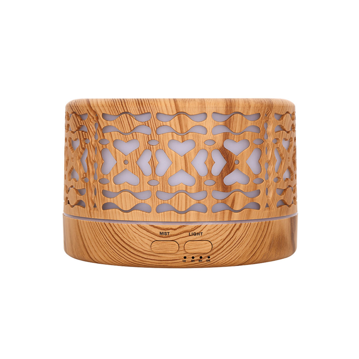 700ml Aromatherapy Diffuser - Hearts Light Wood
