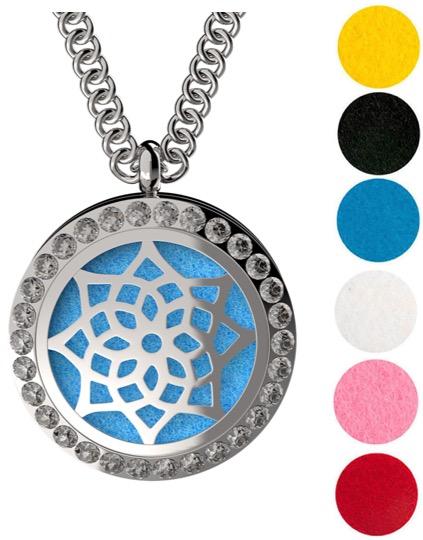Necklace Diffusers Without Oils CUBIC ZIRCONIA FLOWER
