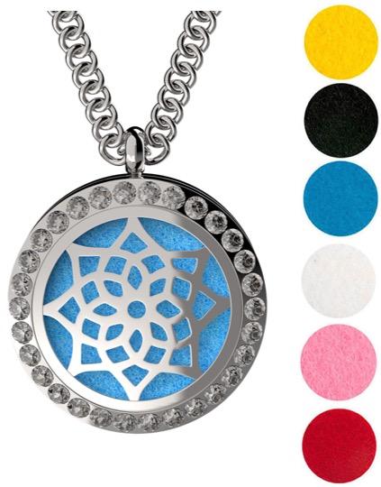 Necklace Diffusers Without Oils CUBIC ZIRCONIA FLOWER