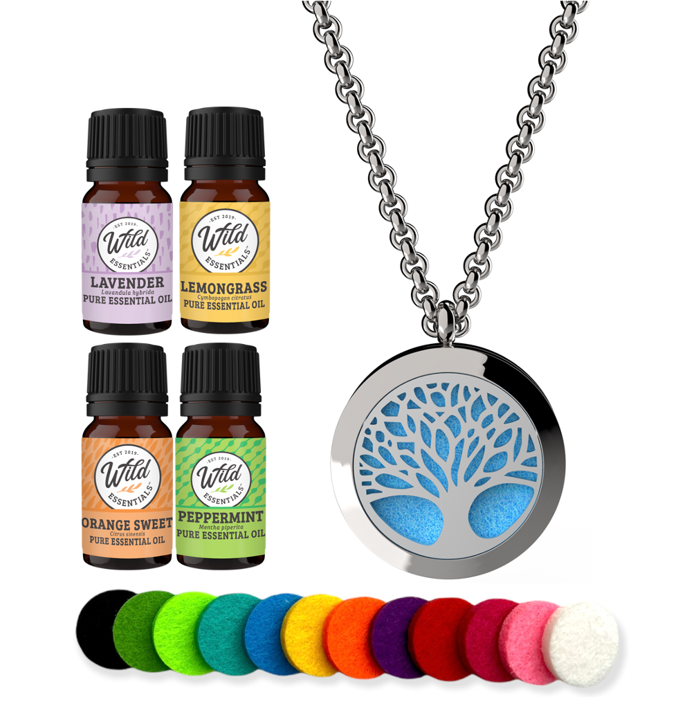 Amazon.com: Wild Essentials Cross Necklace Essential Oil Diffuser Kit with  Lavender, Lemongrass, Peppermint, Orange Oils, 12 Refill Pads, Calming  Aromatherapy Gift Set, Customizable Color Changing, Perfume : Health &  Household