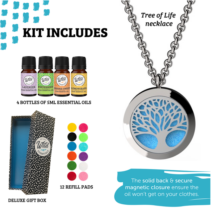 Necklace Diffusers With Oils TREE OF LIFE