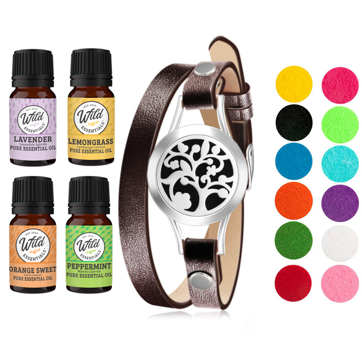 Bracelet Diffusers With Oils ABROL TREE (BROWN BAND)