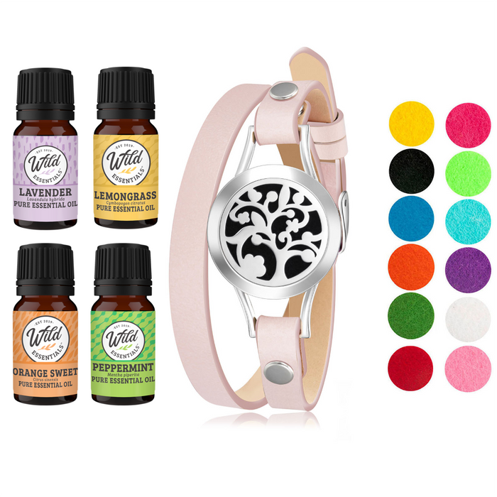 Bracelet Diffusers With Oils ABROL TREE (PINK BAND)