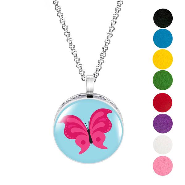 Necklace Diffusers Without Oils PINK BUTTERFLY