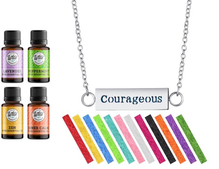 Necklace Diffusers With Oils COURAGEOUS (BAR)