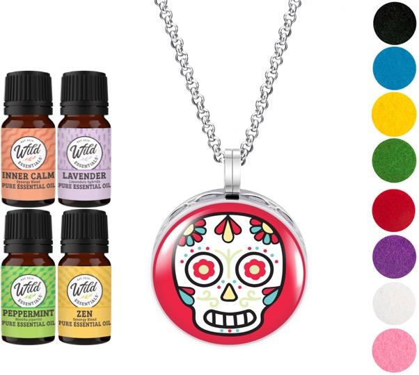 Necklace Diffusers With Oils SUGAR SKULL