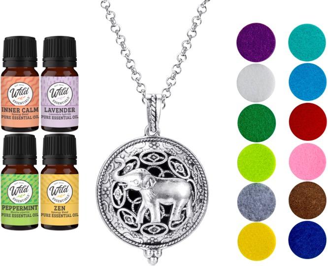Necklace DIffuser With Oils ELEPHANT NECKLACE