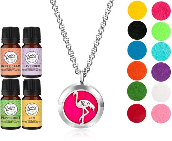 Necklace Diffusers With Oils FLAMINGO