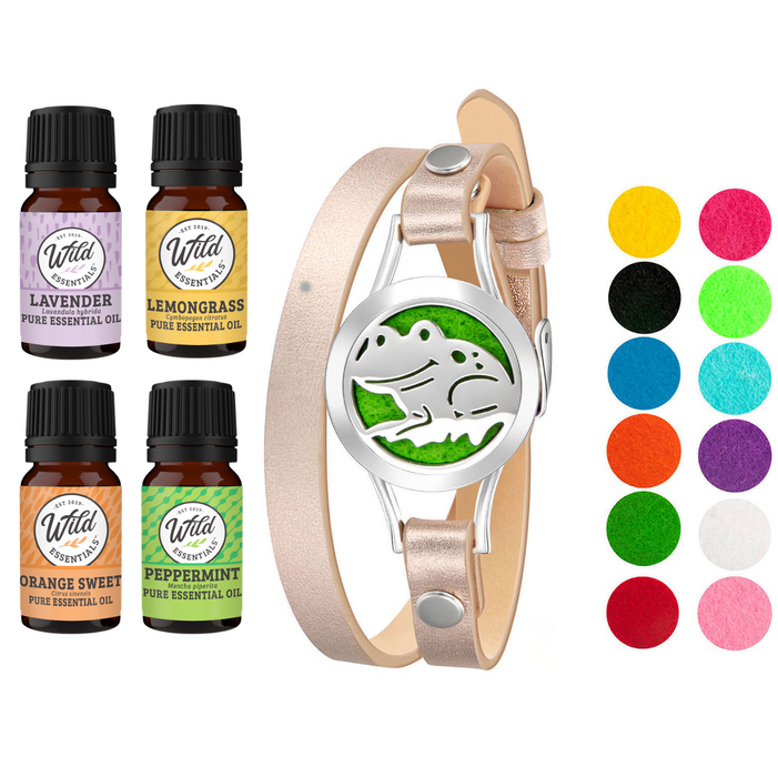 Bracelet Diffusers With Oils HAPPY FROG (ROSE GOLD BAND)