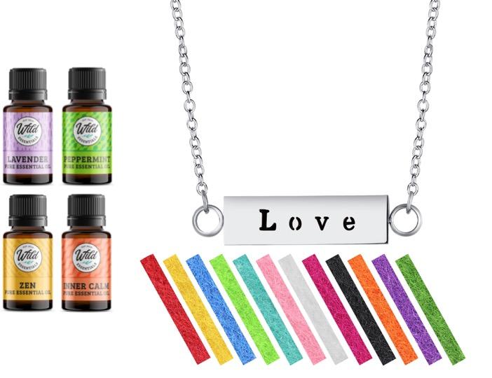 Necklace Diffusers With Oils LOVE (BAR)