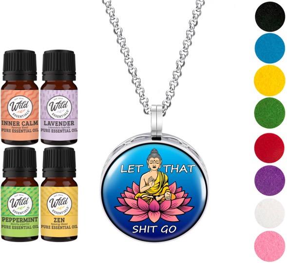 Necklace Diffusers With Oils LET IT GO LOTUS