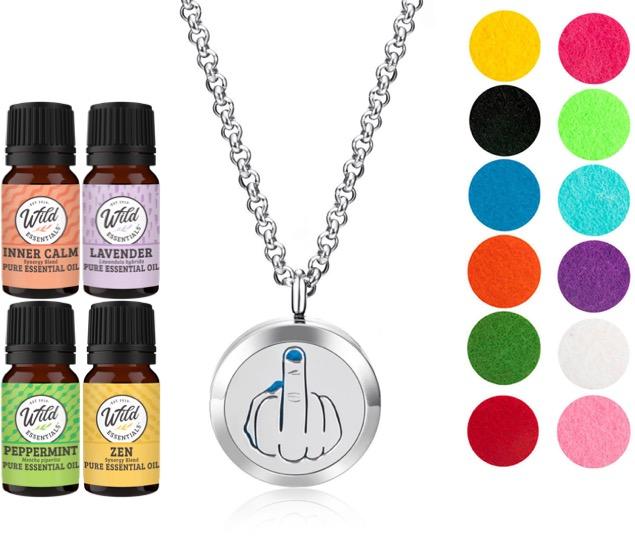 Necklace Diffusers With Oils MIDDLE FINGER