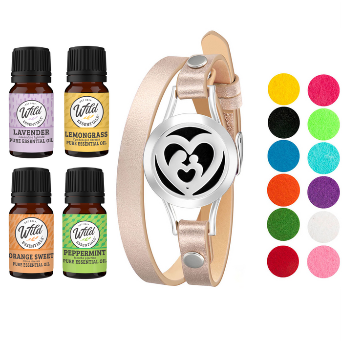 Bracelet Diffusers With Oils MOTHER'S HEART (ROSE GOLD BAND)