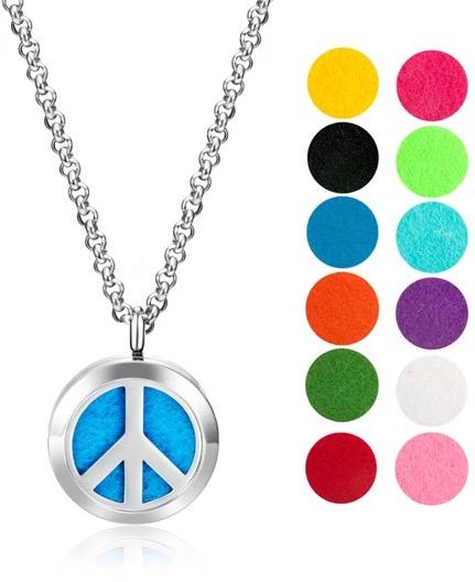 Necklace Diffusers Without Oils PEACE SIGN