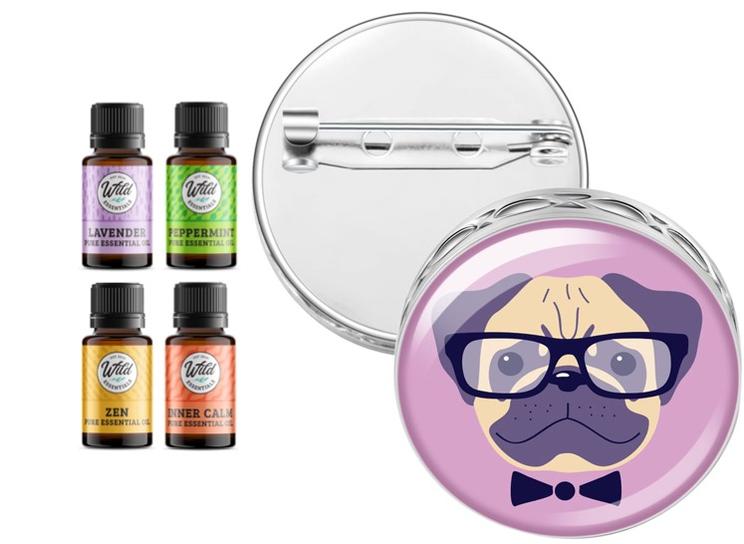 Pin Brooch Diffusers With Oils PUG
