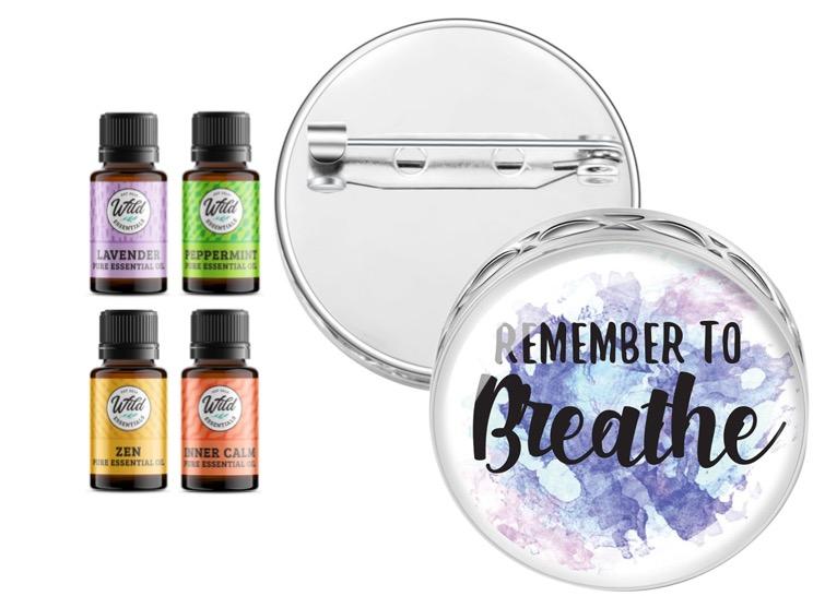 Pin Brooch Diffusers With Oils REMEMBER TO BREATH