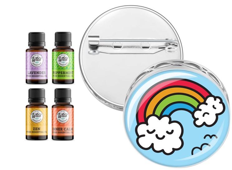 Pin Brooch Diffusers With Oils RAINBOW CLOUD