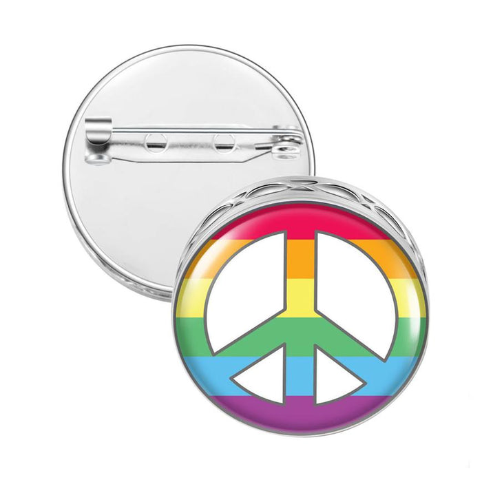 Pin Brooch Diffusers Without Oils PEACE SIGN (RAINBOW)