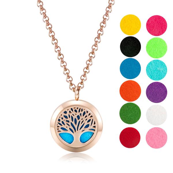 Necklace Diffusers Without Oils TREE OF LIFE (ROSE GOLD)