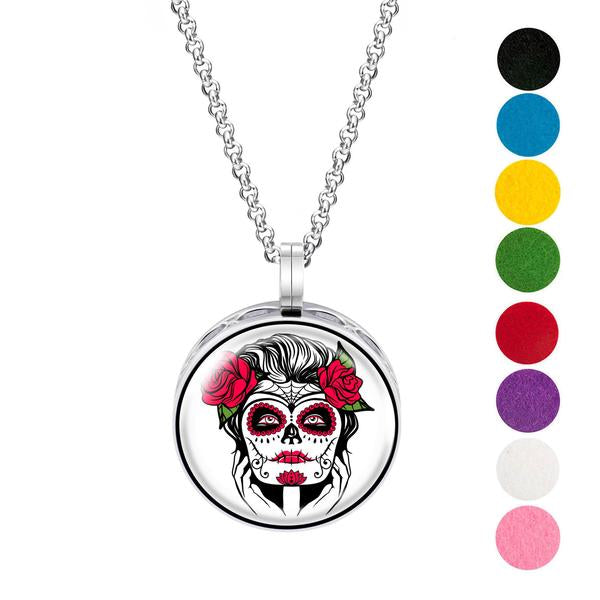 Necklace Diffusers Without Oils SUGAR SKULL TATTOO