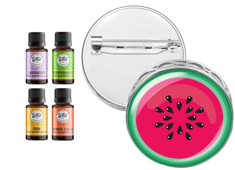 Pin Brooch Diffusers With Oils WATERMELON