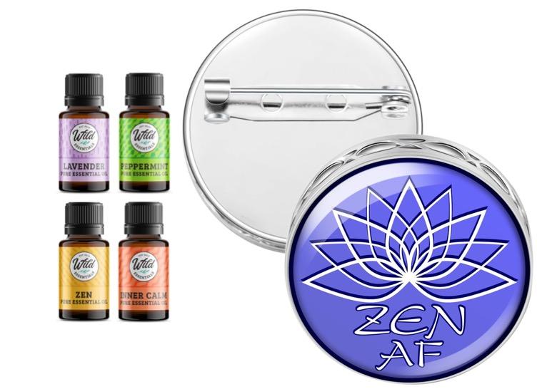 Pin Brooch Diffusers With Oils ZEN AF